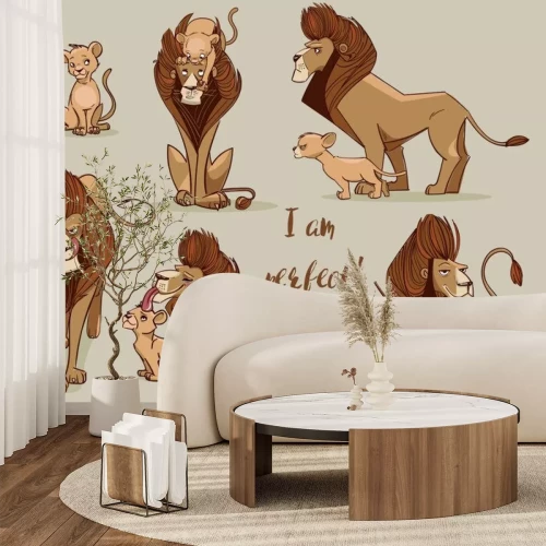 Sticker  set with cute lions