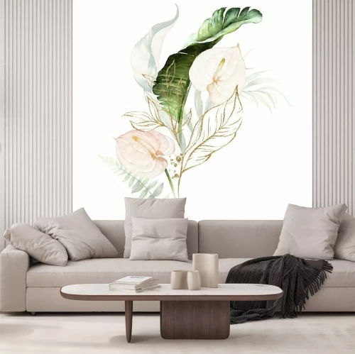 Sticker  Croquis avec des feuilles exotiques