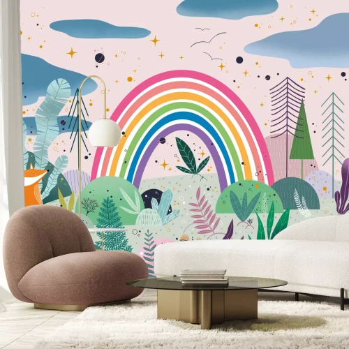 Papier peint  Monde arc-en-ciel