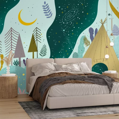 Papier peint  Bivouac en forêt