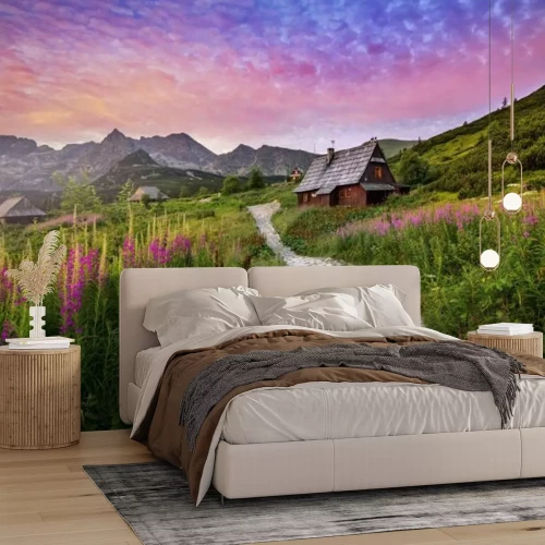 Papier peint  Beautiful summer sunrise in the mountains - Hala Gasienicowa in Poland - Tatras