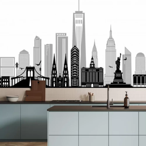 Sticker  NEW YORK City Skyline Silhouette Cityscape Vector