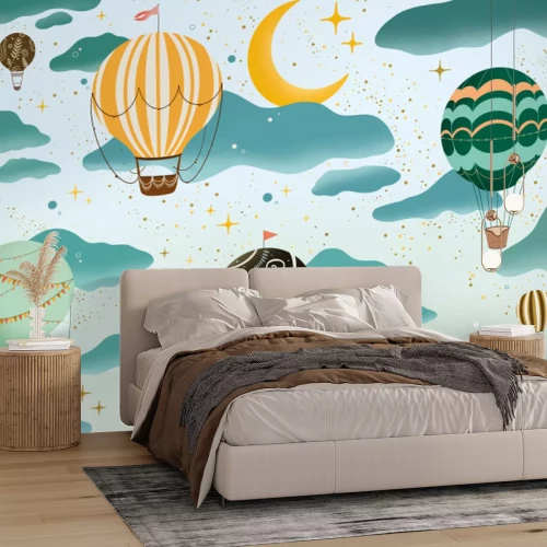 Papier peint  Ballons dans les nuages