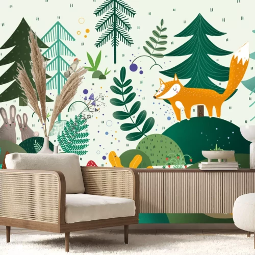 Papier peint  Dégagement forestier