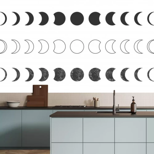 Sticker  Graphiques en noir et blanc représentant les phases de la lune