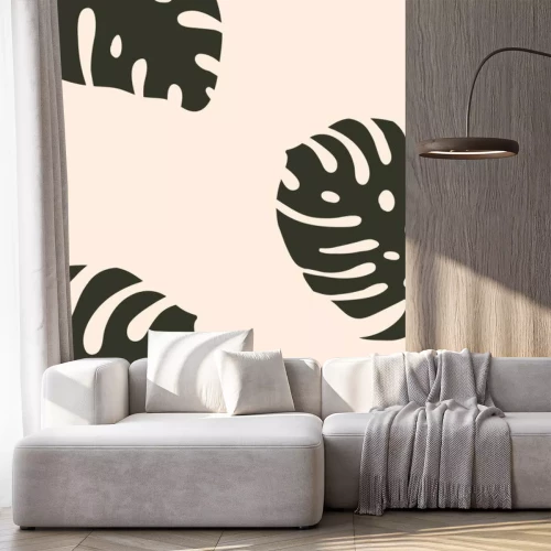 Sticker  Graphismes minimalistes avec des feuilles de monstera
