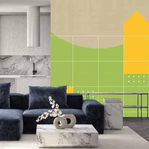 Sticker  Motifs géométriques en trois couleurs