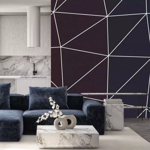 Sticker  Graphismes bleu marine avec lignes blanches