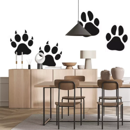 Sticker  Traces noires et blanches d'animaux et d'hommes