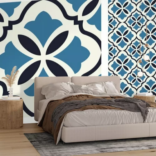 Sticker  vintage tiles patterns antique seamless design in Vector illustration