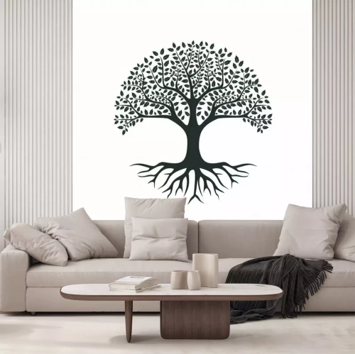 Sticker  Graphiques minimalistes d'arbre noir et blanc