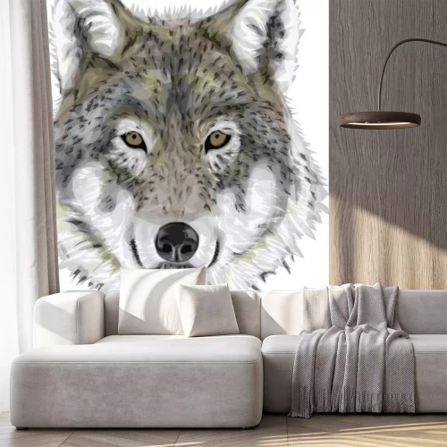 Sticker  Realistic Vector Wolf