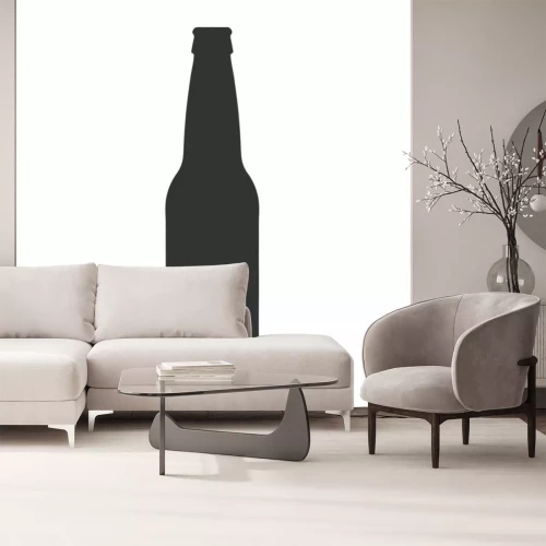 Sticker  glass beer bottle icon shape symbol. Vector illustration image.  Isolated on white background. 