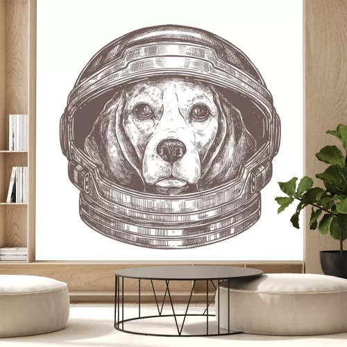 Sticker  Un chien en costume d'astronaute