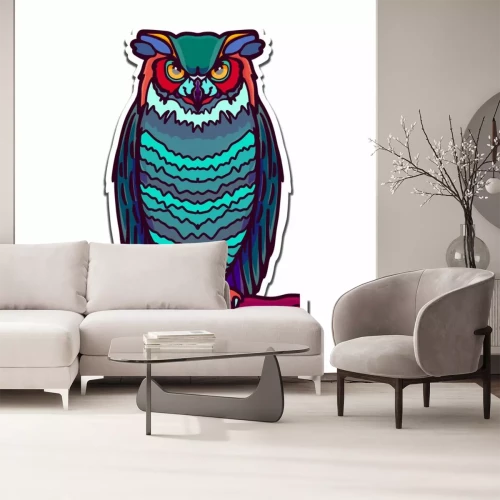 Sticker  Hibou vert sur une branche