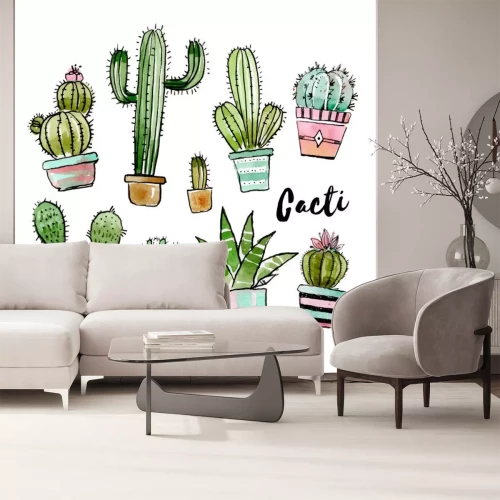 Sticker  Assorted watercolor cactus collection