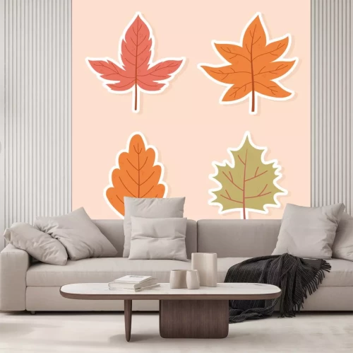 Sticker  autumn maple leaves foliage nature decoration stickers icons