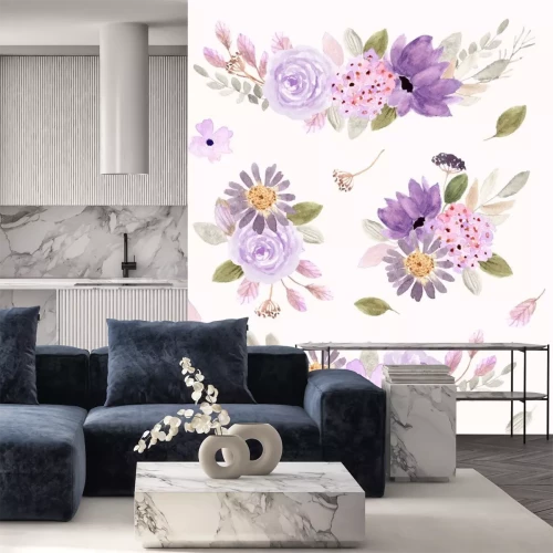 Sticker  soft purple floral arrangement watercolor collection