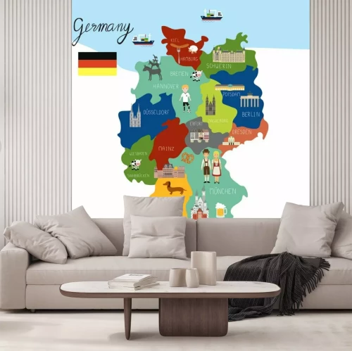 Sticker  Germany map hand draw vector. illustration EPS10.