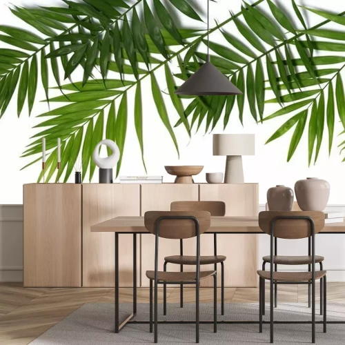 Sticker  Petites branches de palmier sur fond blanc