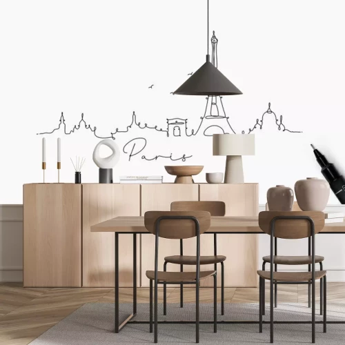 Sticker  Pen line silhouette paris