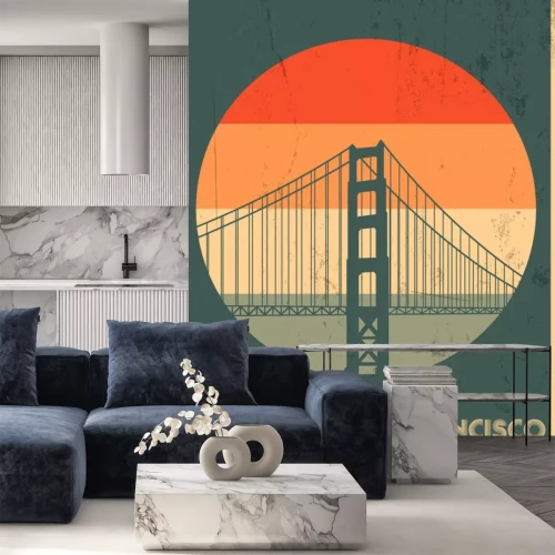 Sticker  Golden Gates Bridge San Francisco 1976 Original Poster 