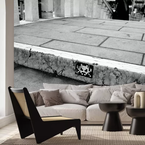 Sticker  Sticker graffiti on a bridge in Venice