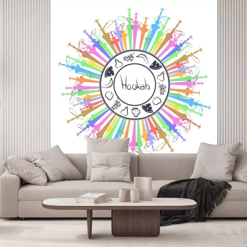 Sticker  Hookah with fruit vector