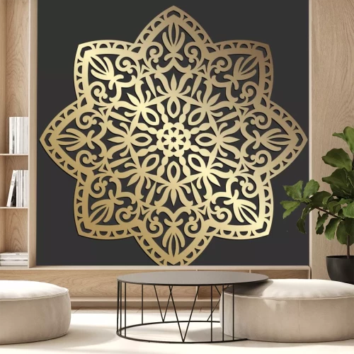 Sticker  Mandala flower beautiful vector vintage decorative element oriental illustration. laser cut coaster design.