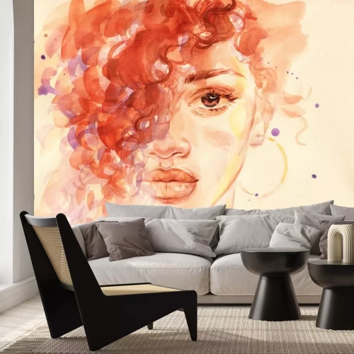 Sticker  african american woman. illustration. watercolor painting
