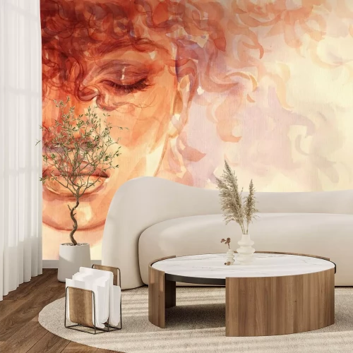 Papier peint  Portrait d'une femme afro-américaine peint à l'aquarelle