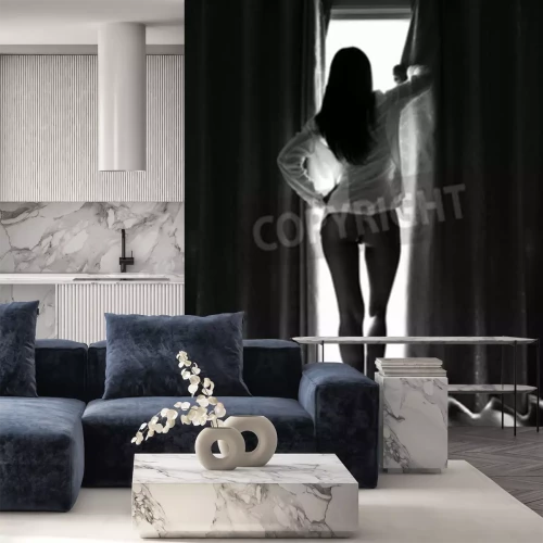 Papier peint  Nu artistique d'une femme à une fenêtre