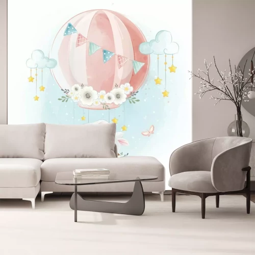 Sticker  Les petits éléphants volent en ballon