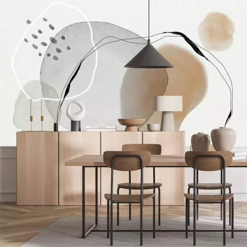 Papier peint  Abstraction aquarelle beige