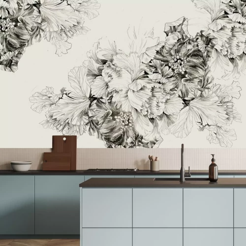 Papier peint  Motif élégant avec une fleur