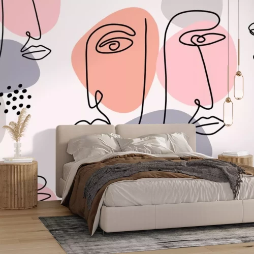 Sticker  Motif abstrait avec des visages