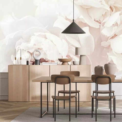 Papier peint  Pastel peony flowers in bloom as floral art background, wedding decor and luxury branding design