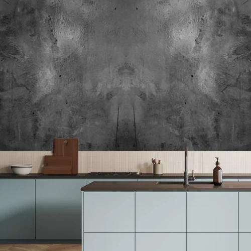 Papier peint  Old wall texture cement dark black gray panorama background abstract grey color design are light with white gradient background.