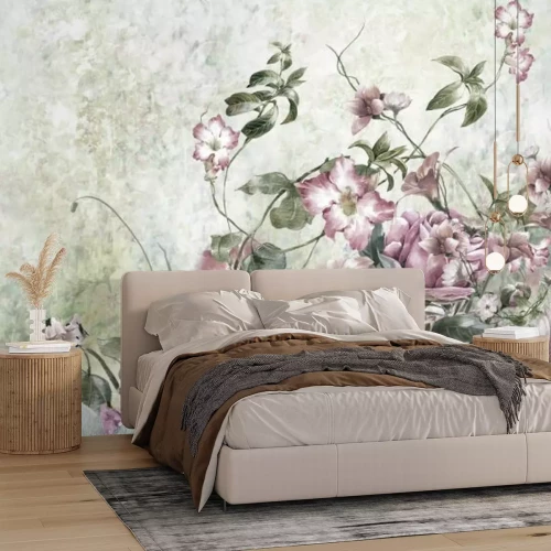 Sticker  Fleurs délicates façon aquarelle