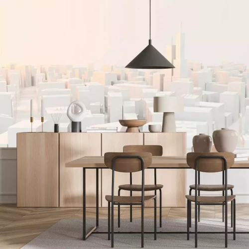 Papier peint  3D Rendering Of Low Poly Modern City