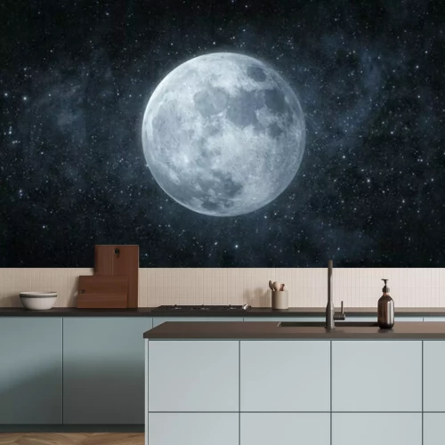 Papier peint  Vue panoramique de la lune dans l'espace