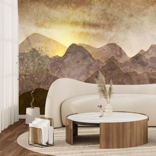 Papier peint  Paysage de montagne abstrait