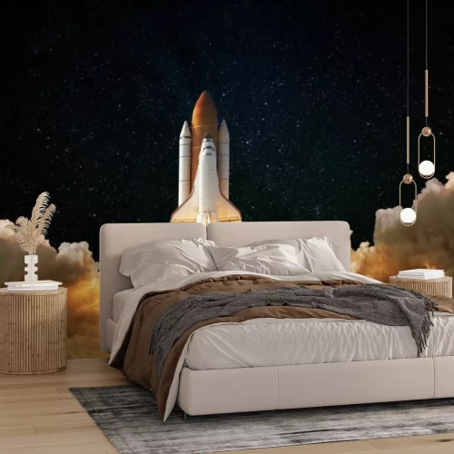 Papier peint  Vaisseau spatial au-dessus des nuages