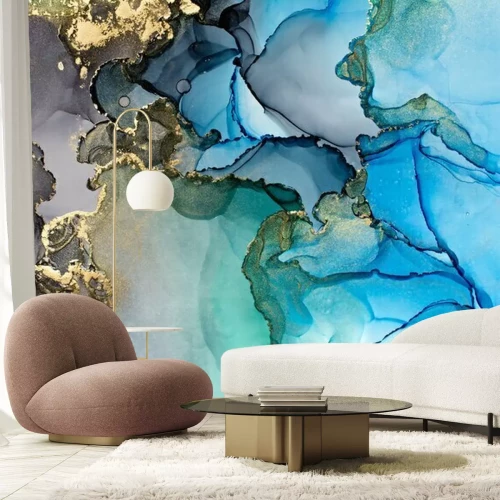 Papier peint  Modern hand painted artwork of abstract transparent alcohol ink background. Art for design