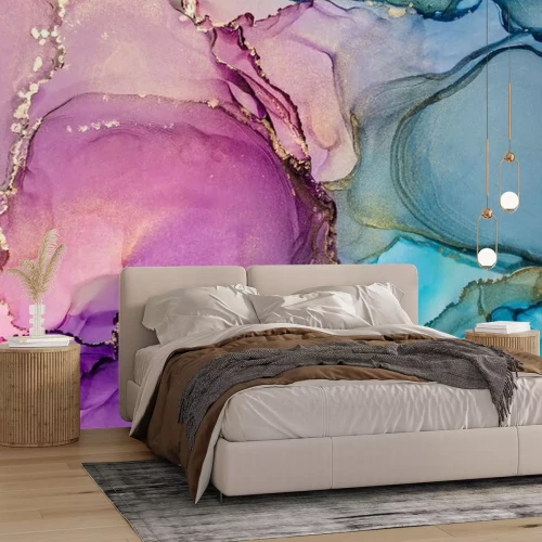 Papier peint  Modern hand painted artwork of abstract transparent alcohol ink background. Art for design