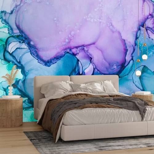 Papier peint  Modern hand painted artwork of abstract transparent alcohol ink background. Art for design