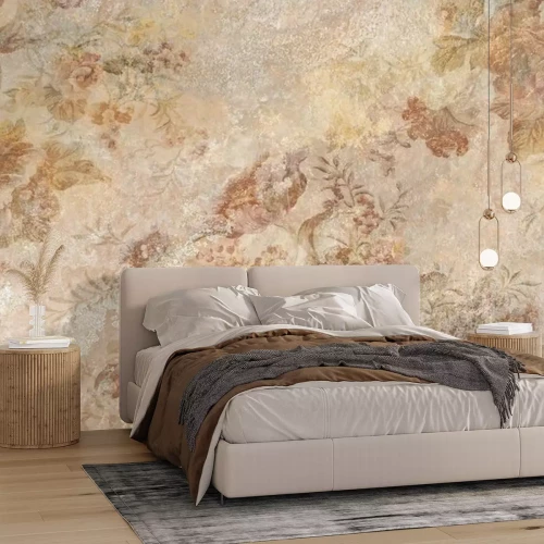 Papier peint  Motif de renfort en ciment marron