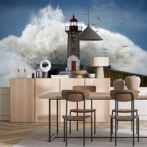 Papier peint  Lighthouse under storm