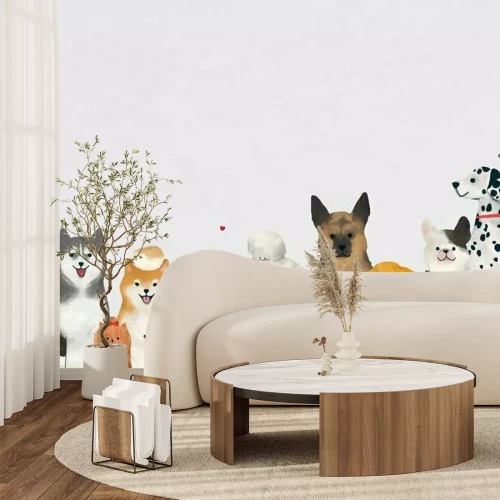 Papier peint  Un groupe de chiens mignons