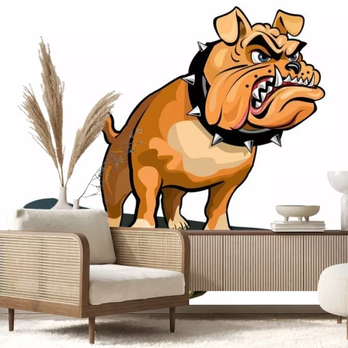 Sticker  Un skateboard et un pitbull menaçant